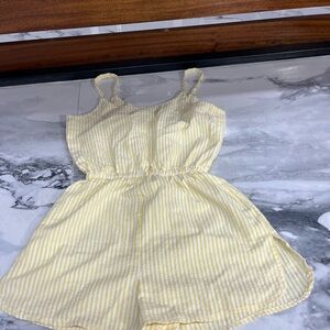 Yellow Striped Sleeveless Romper